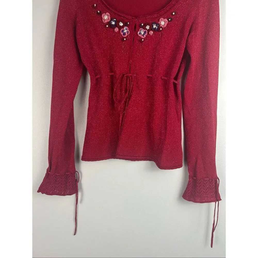 Vintage Y2K Betsey Johnson Button Front Cardigan Sweater